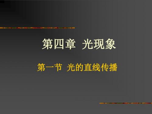 新人教版八年级上册(新)第四章《光现象》课件(73张PPT)