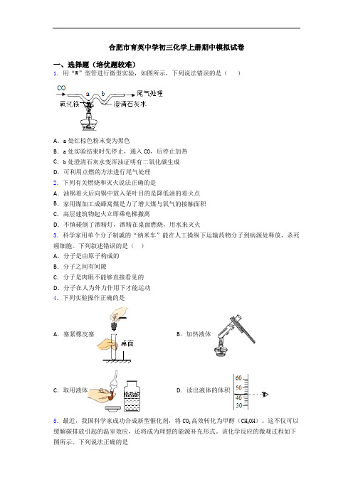 合肥市育英中学初三初三化学上册期中模拟试卷