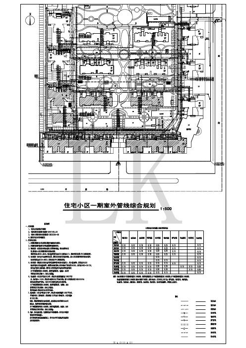 住宅小区管线综合设计图纸