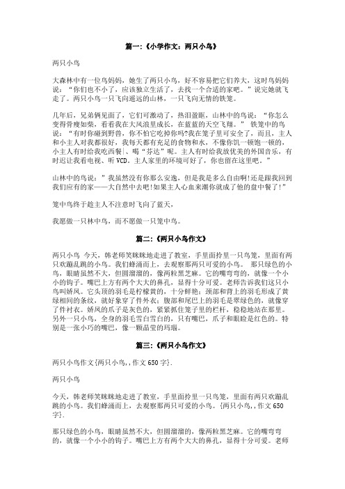 两只小鸟,,作文650字
