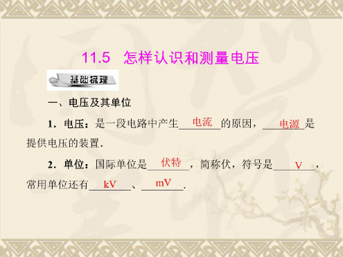 物理:11.5《怎样认识和测量电压》课件2(沪粤版九年级上)
