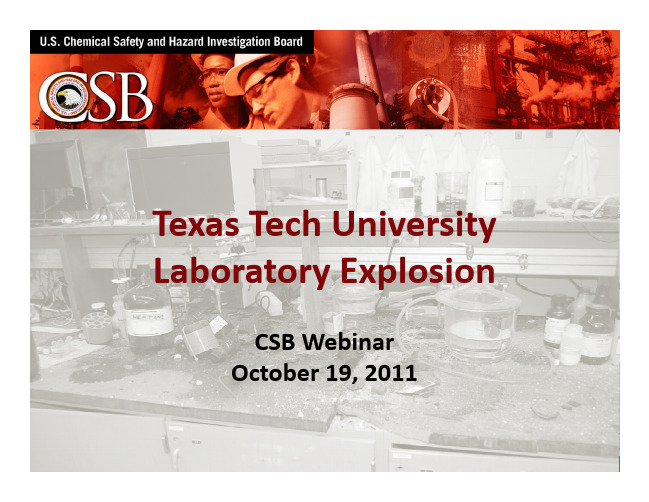 美国化学品事故调查委员会关于2010年德州理工大学化学实验室爆炸的事故报告