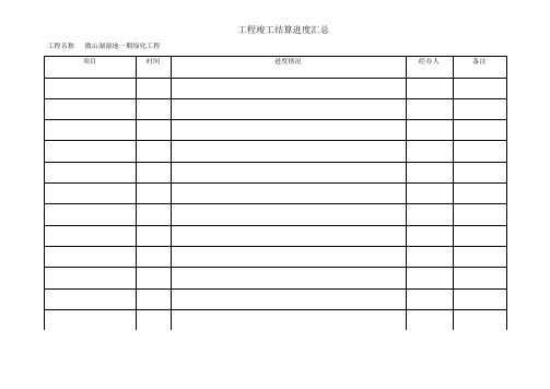 工程决算进度汇总表格