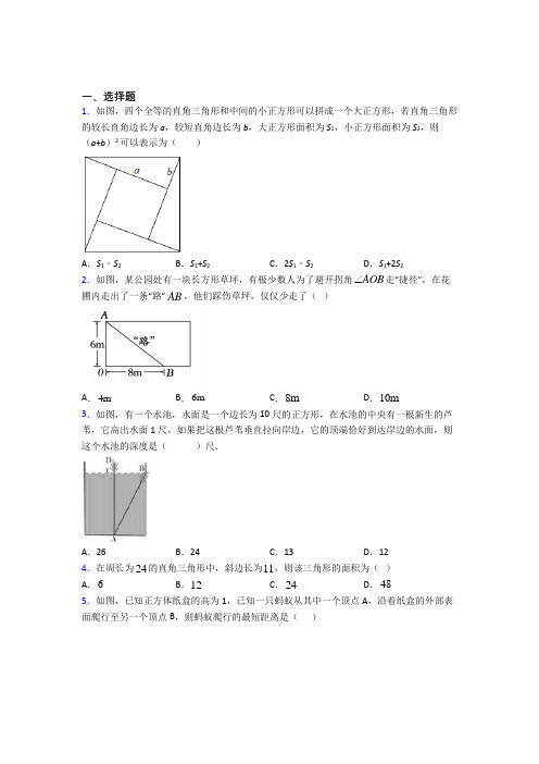 (典型题)初中数学八年级数学上册第一单元《勾股定理》检测题(答案解析)(1)