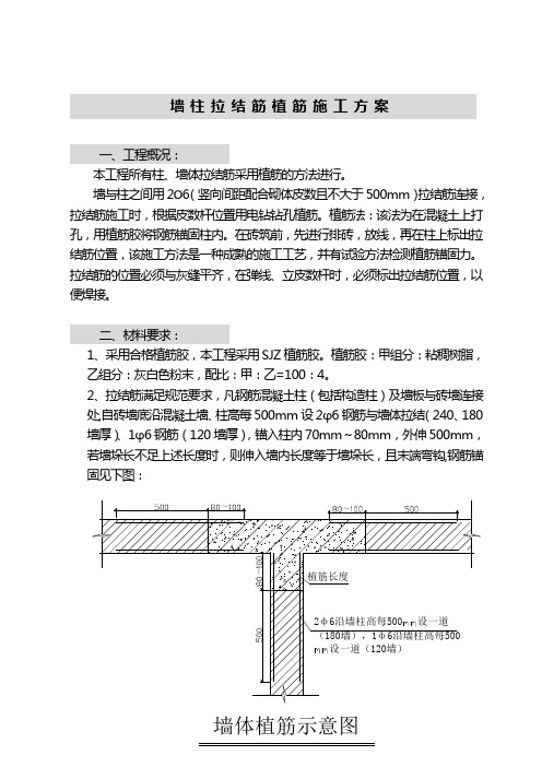 墙柱拉结筋植筋施工方案.doc