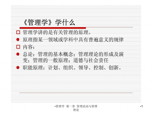 管理学第一章管理活动与管理理论课件