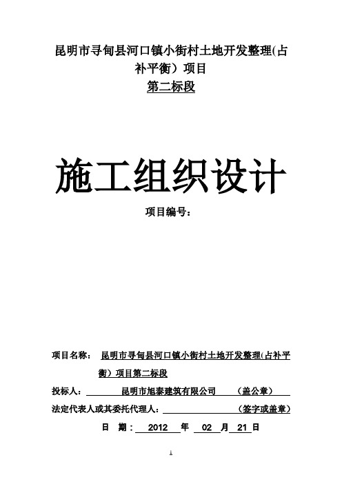 昆明市寻甸县河口镇小街村土地开发整理占补平衡)项目施工组织设计 1