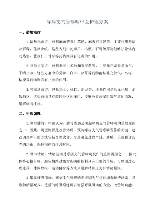 哮病支气管哮喘中医护理方案