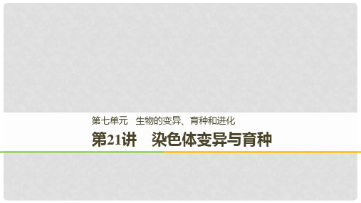 高考生物大一轮复习 第七单元 生物的变异、育种和进化 第21讲 染色体变异与育种课件