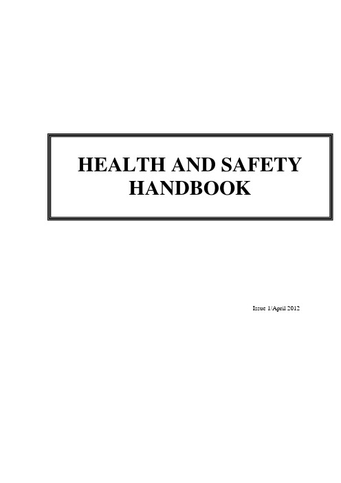 HEALTH AND SAFETY HANDBOOK   健康与安全手册英文版