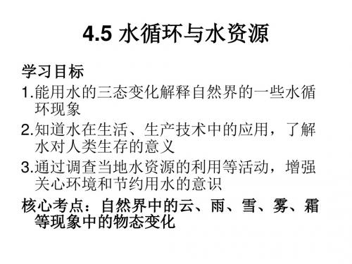 【最新】粤教版八年级物理45 水循环与水资源-课件(共30张PPT)