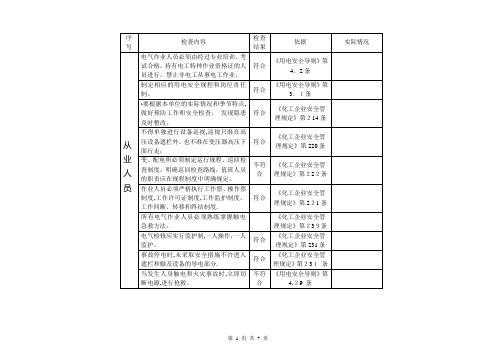 电气安全隐患排查表【范本模板】