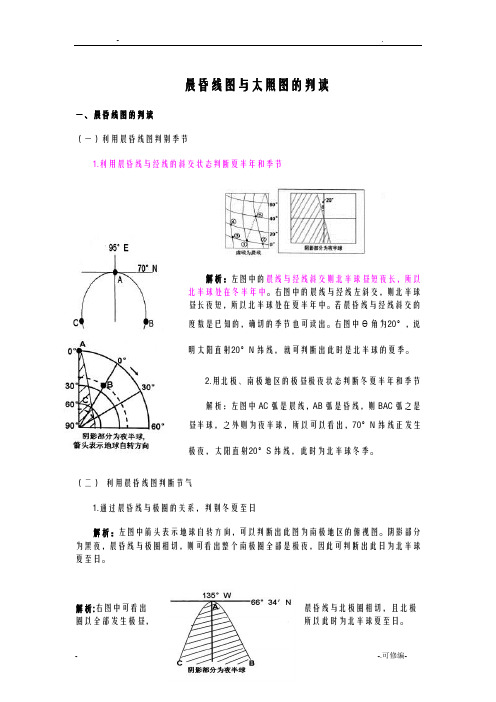 晨昏线图及太阳光照图的判读