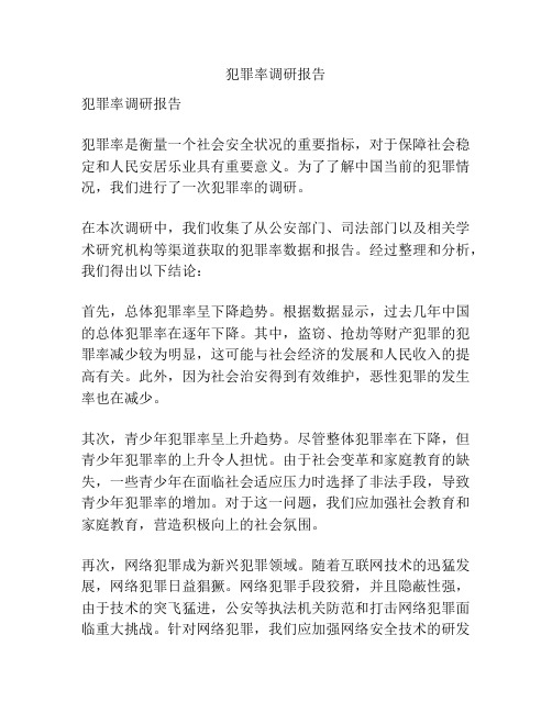 犯罪率调研报告