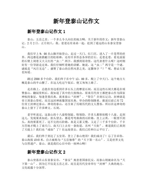 新年登泰山记作文