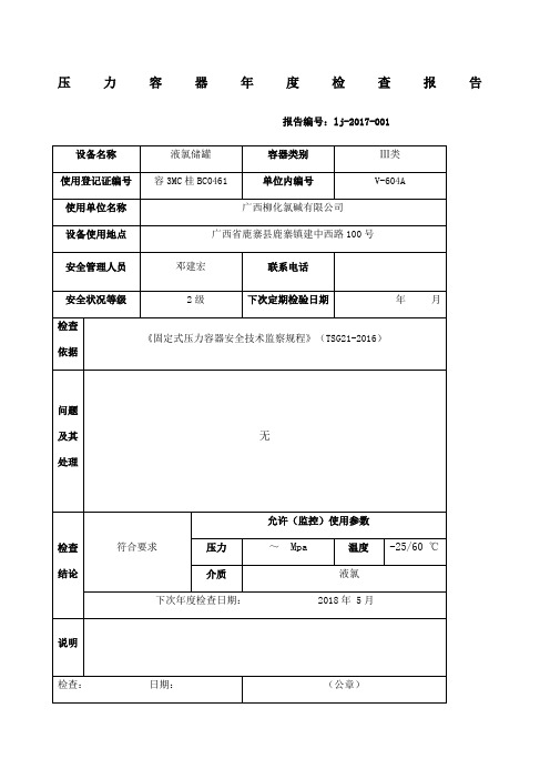 压力容器检查报告