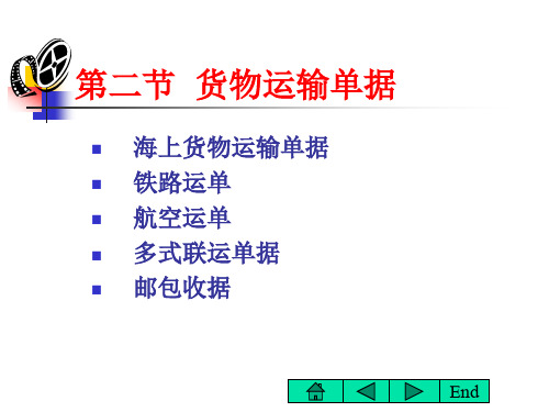 国际贸易实务第二节  国际货物运输单据(第四章)