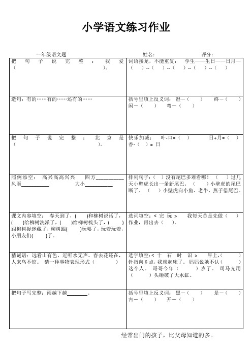 小学一年级语文分类过关 (75)