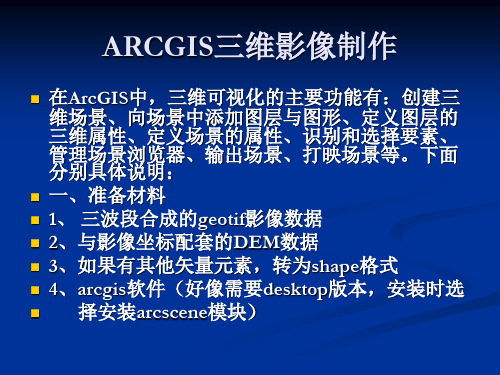 ARCGIS三维影像制作