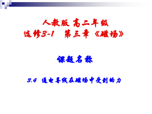 通电导线在磁场中受到的力