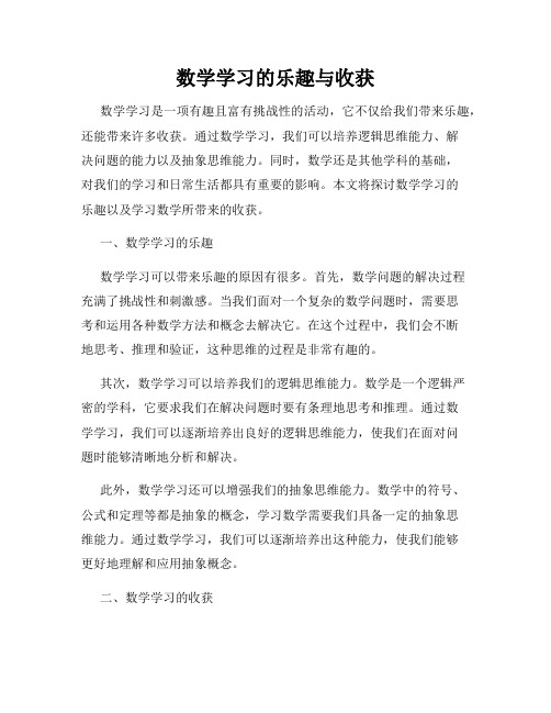 数学学习的乐趣与收获