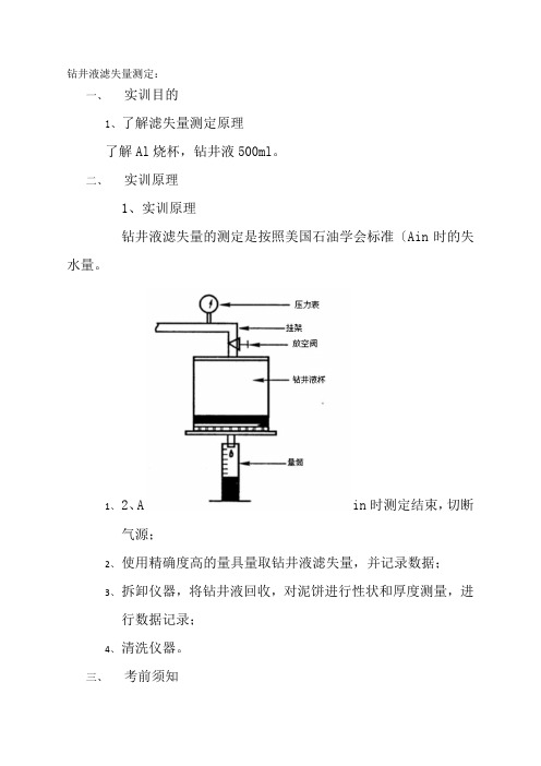 石油化工技术专业《滤失量测定设计》