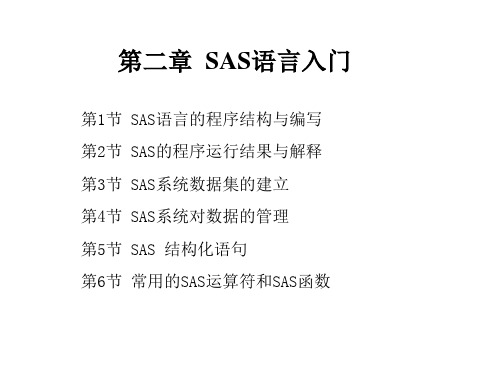 第2章 SAS语言入门-正式课件