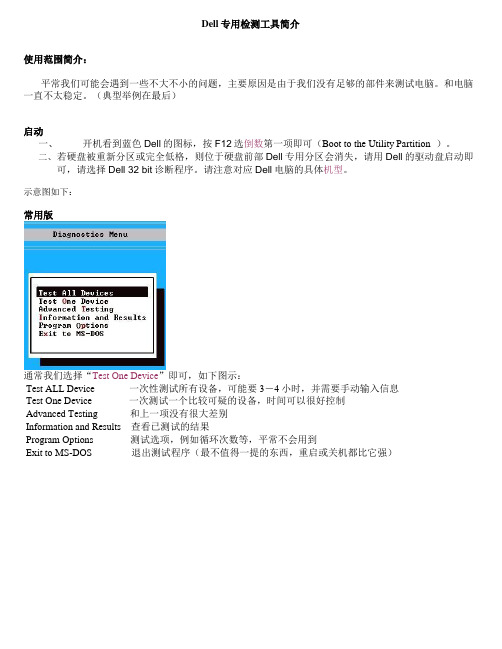 Dell专用检测工具简介(万能工具)