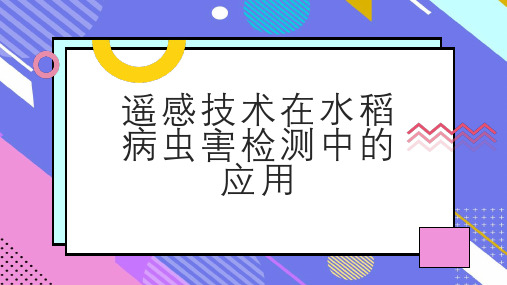 遥感技术在水稻病虫害检测中的应用