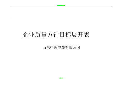 企业质量方针目标展开表