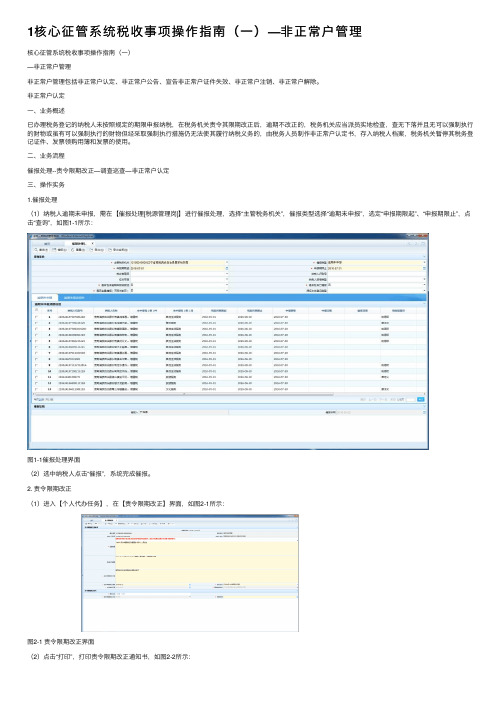 1核心征管系统税收事项操作指南（一）—非正常户管理