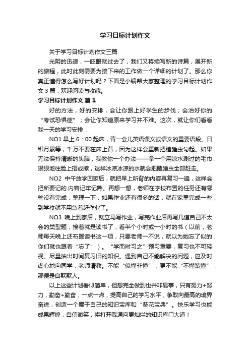 学习目标计划作文