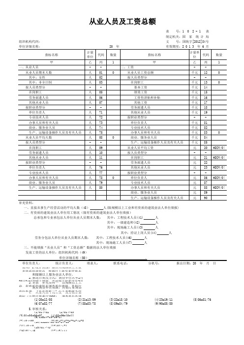 劳资报表