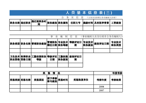 人事统计系统完整的个人信息采录表