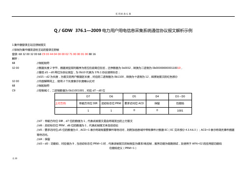 376.1报文解析汇报示例