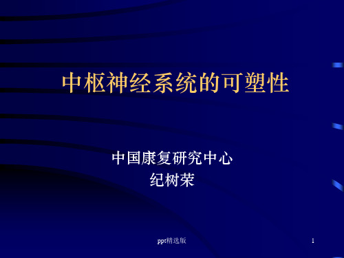 中枢神经系统的可塑性ppt课件