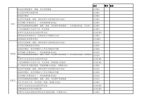 科室评比表