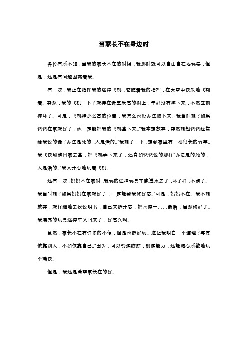 当家长不在身边时_四年级作文