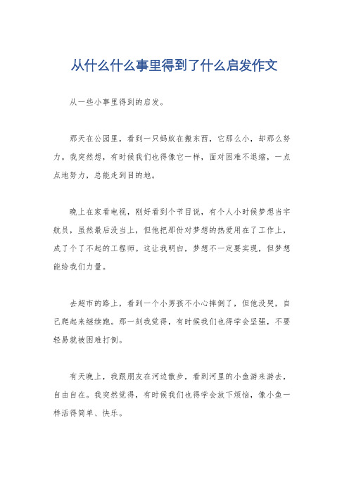 从什么什么事里得到了什么启发作文