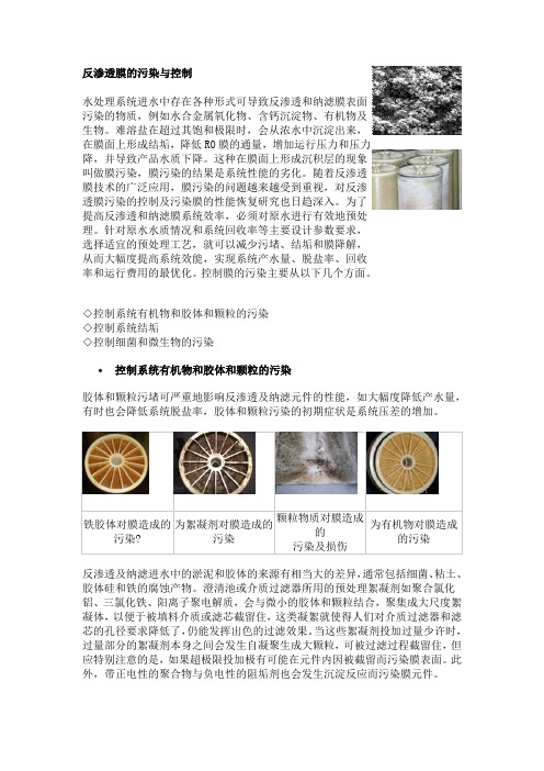 反渗透膜的污染与控制