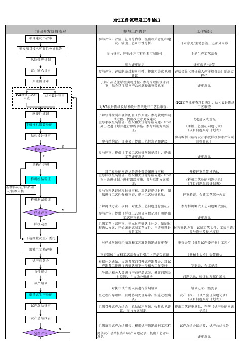 NPI工作流程及各阶段工作输出