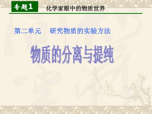 苏教化学必修1专题1第二单元 研究物质的实验方法%28共22张PPT%29