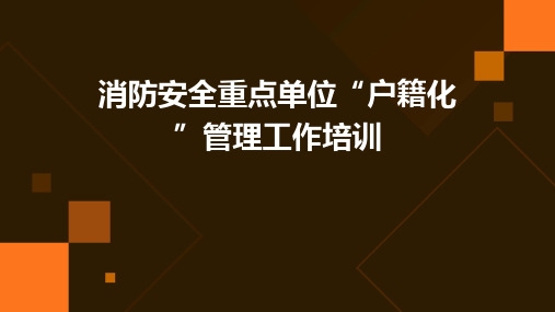 消防安全重点单位“户籍化”管理工作培训