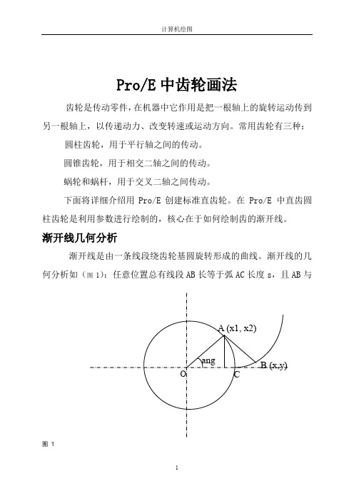 Proe渐开线直齿轮画法