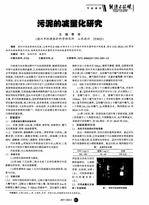 污泥的减量化研究