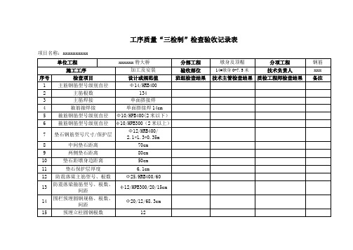 13#墩身‘三检制’检查验收记录表0-11.5米