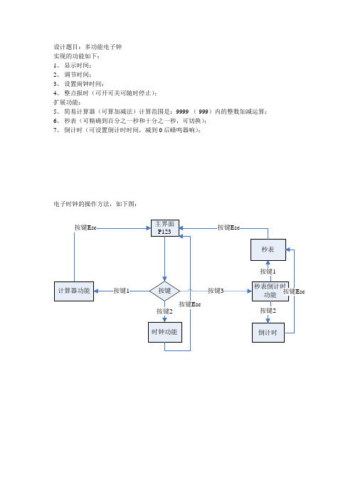 多功能电子时钟说明书