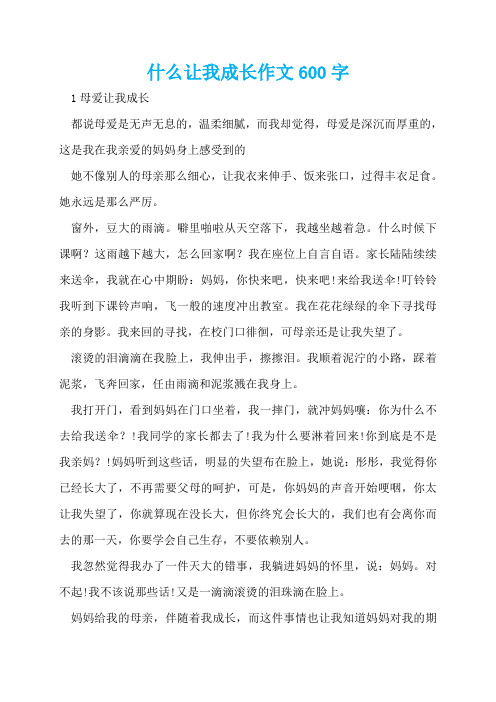 什么让我成长作文600字