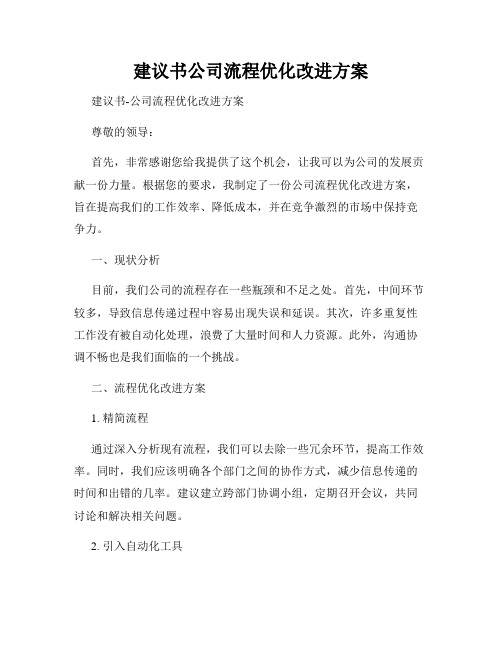 建议书公司流程优化改进方案