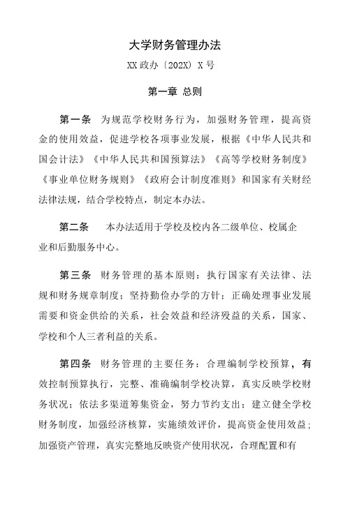 大学财务管理办法